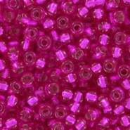 Miyuki seed beads 8/0 - Silver lined transparent fuchsia 8-1340